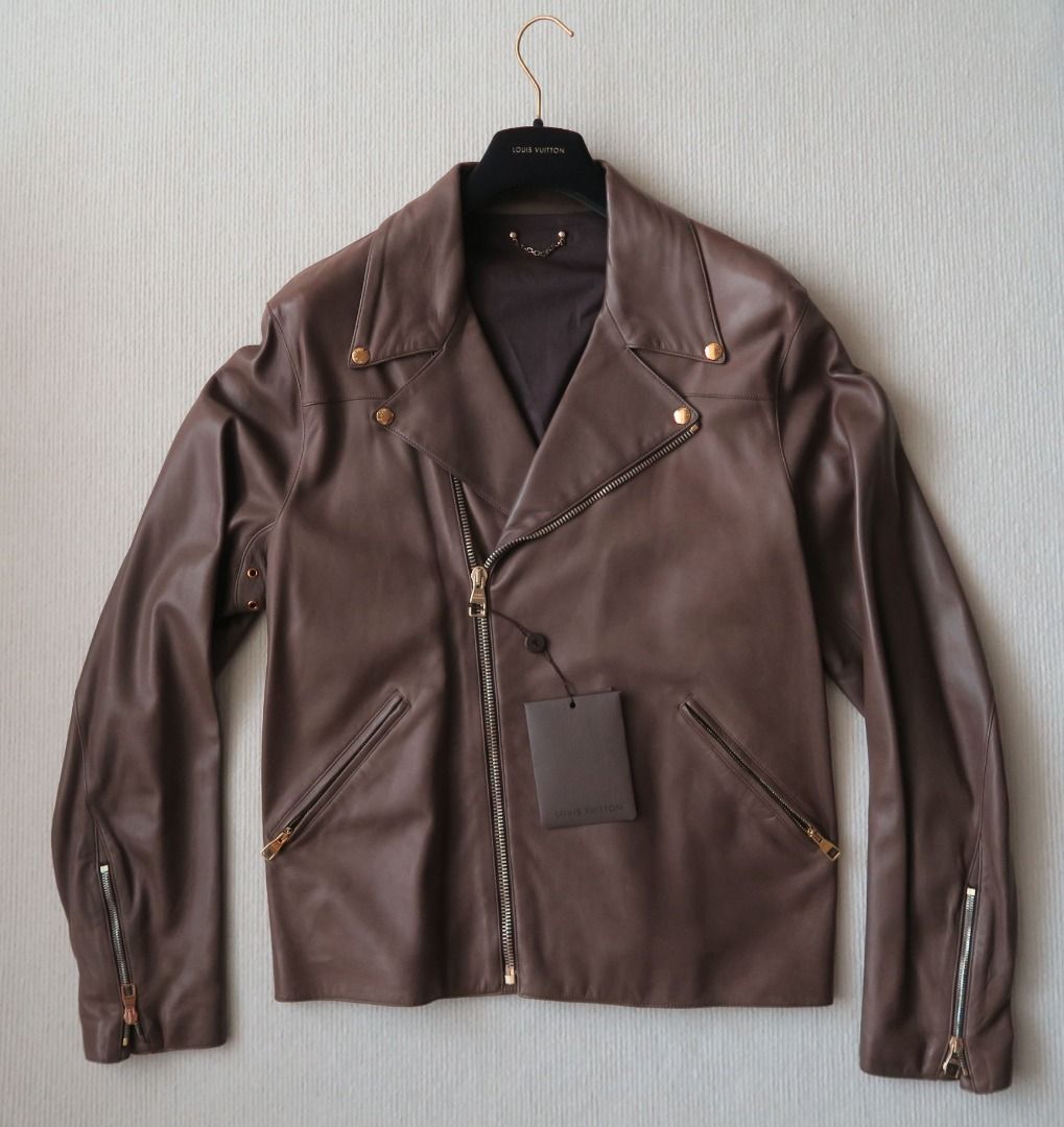 Louis Vuitton Leather Jacket, Luxury, Apparel on Carousell