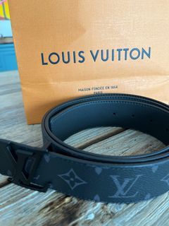 Louis Vuitton Damier Infini LV Initiales 40mm Reversible Belt, Grey, 90