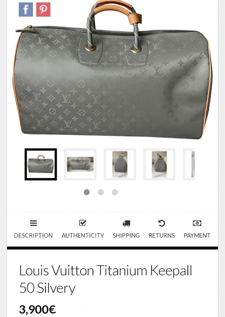 Louis Vuitton Keepall Bandouliere Monogram Titanium 50 Grey