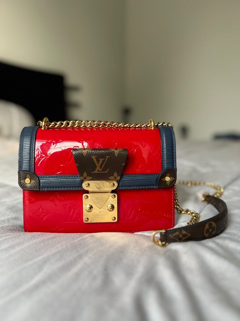 Louis Vuitton Wynwood Red Vernis and Blue Epi Leaher - Luxury Shopping