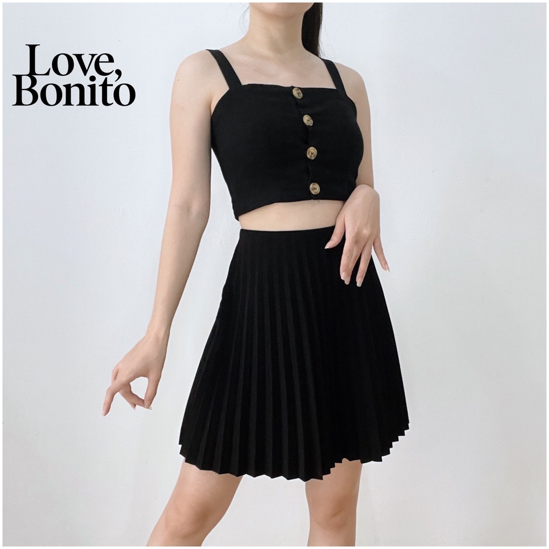 Love Bonito Serenia Pleated Mini Skirt Black Pleates Mini Skirt Casual ...