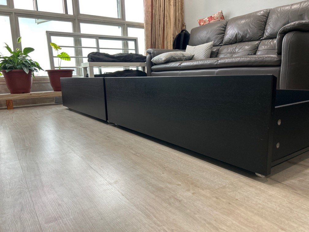 MALM UNDER BED STORAGE DRAWERS SET OF 2, Furniture & Home Living