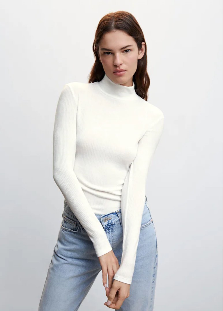 Mango white turtleneck hotsell