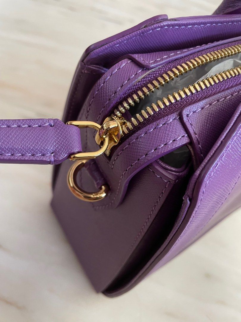 Purple leather crossbody purse sales