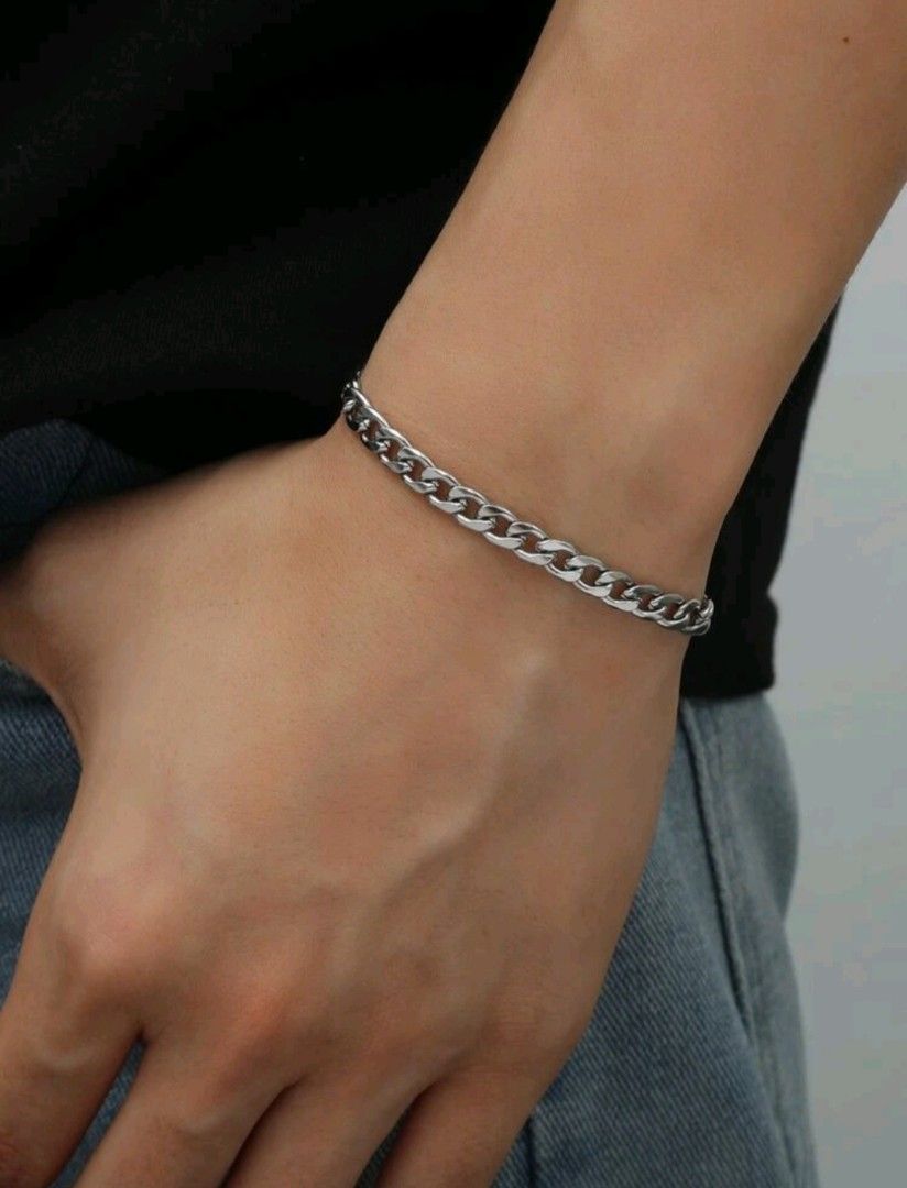 Chain bracelet silver mens sales