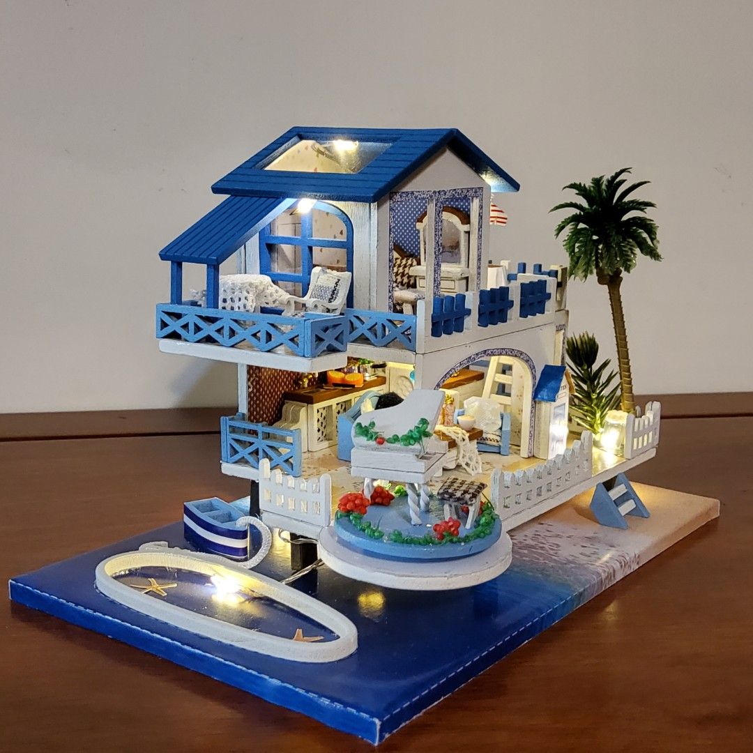 Miniature House Model with light- DIY/ completed set available, Hobbies ...