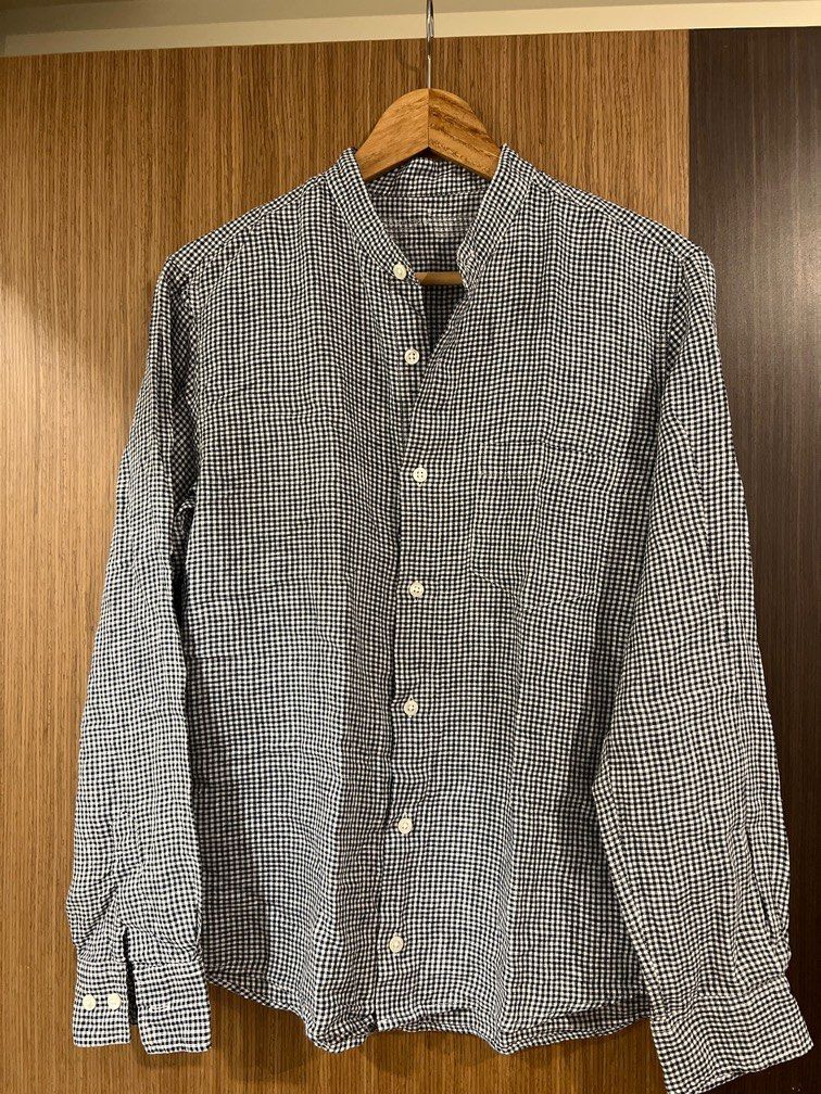 Muji checkered linen shirt, Men's Fashion, Tops & Sets, Formal Shirts ...