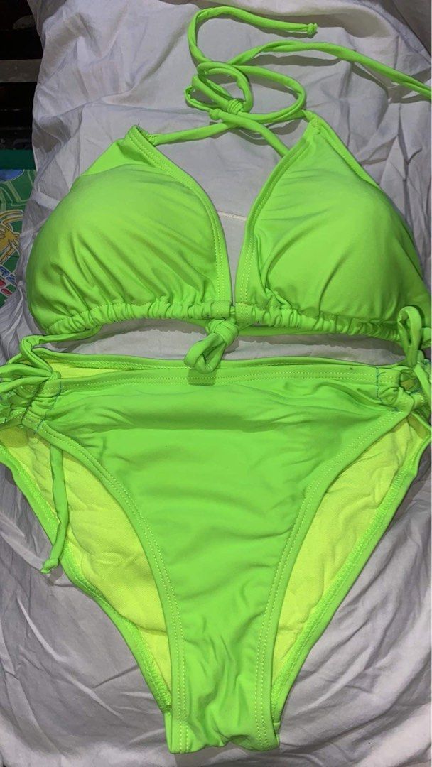 Neon green shop 2 piece swimsuit