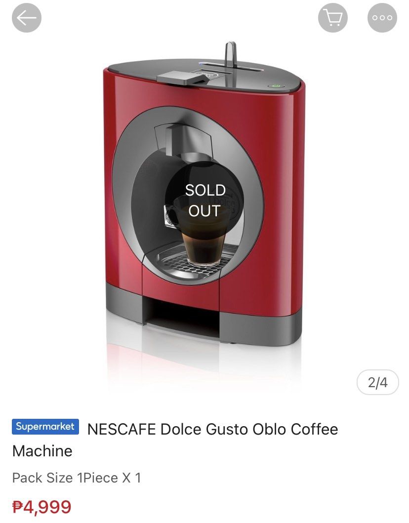 CAFETERA CÁPSULAS KRUPS NESCAFE DOLCE GUSTO OBLO