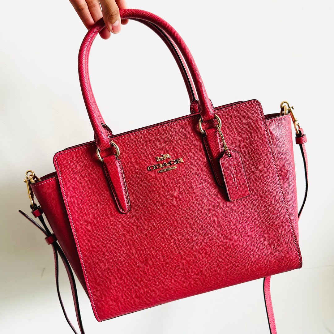 NEW Coach Fuchsia Pink GHW Leah Satchel Carryall 2 Way Top