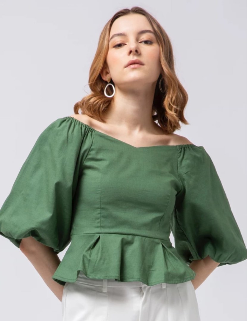 NEW Colorbox Green Blouse Original Counter on Carousell