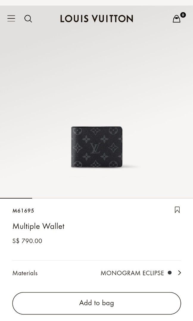 LOUIS VUITTON Monogram Eclipse Canvas Double Card Holder, Luxury, Bags &  Wallets on Carousell