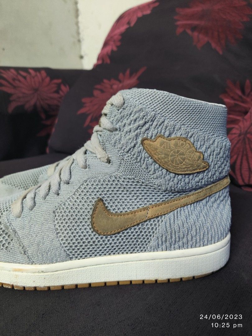 Jordan 1 retro high flyknit wolf grey hot sale