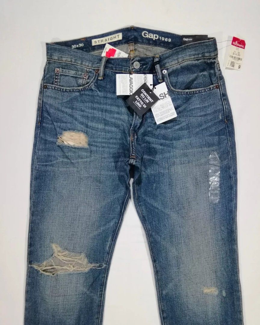 NOS GAP 1969 DISTRESED FESYEN STRAIGHT CUT JEANS Men s Fashion