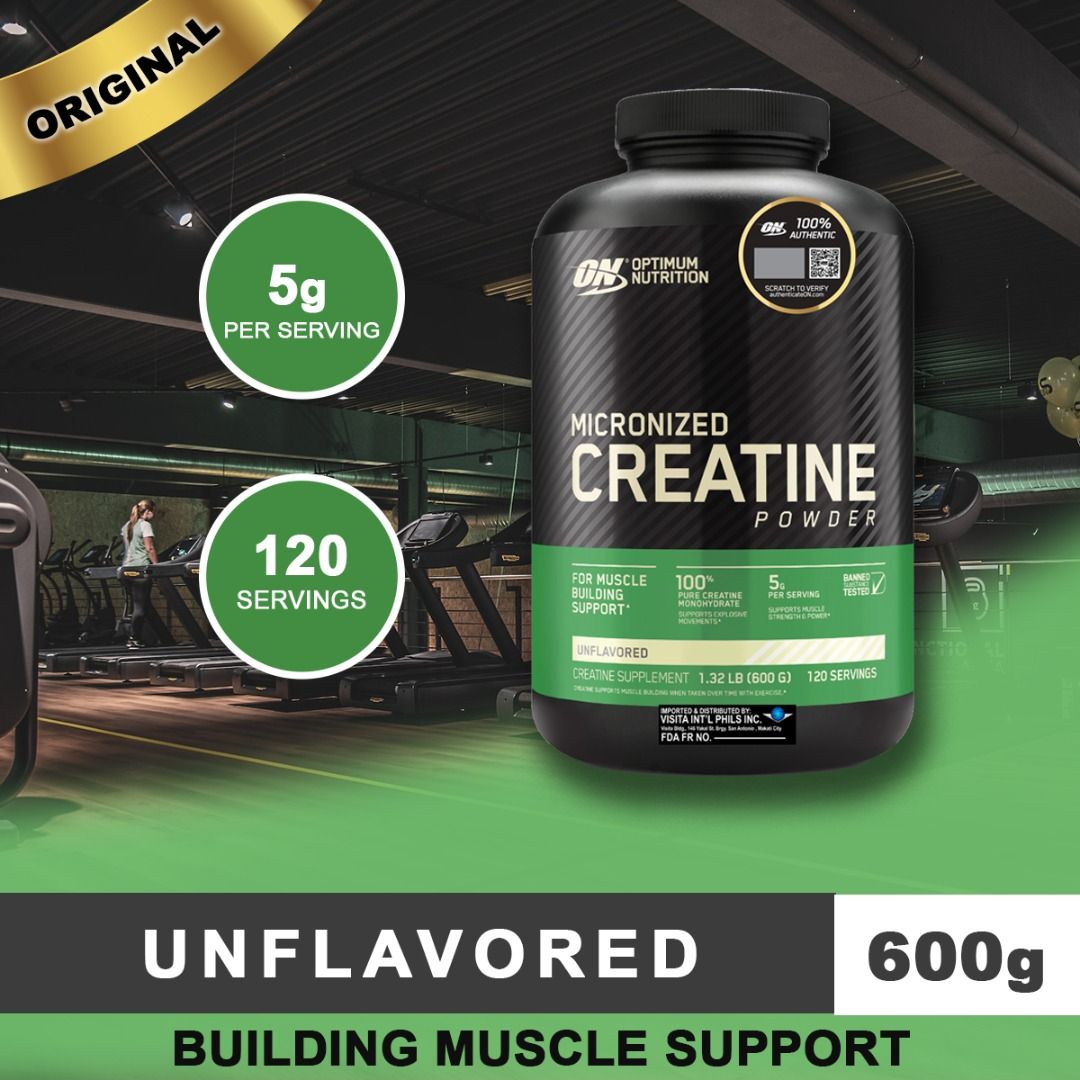 ON CREATINE POWDER 600G (Category: Sports & Fitness Nutrition) located in Quezon City. Submitted by jandrecruz (Listing ID 1239307249, Image 1). Description: BRAND NEW! 100% ORIGINAL CREATINE POWDER 600 GRAMS BRAND: OPTIMUM NUTRITION FLAVOR: UNFLAVORED LOCATION: QUEZON CITY EXP DATE: JUNE 2024 Visit for Product Authentication: https://www.optimumnutritionsea.com/PH/EN/authentication.