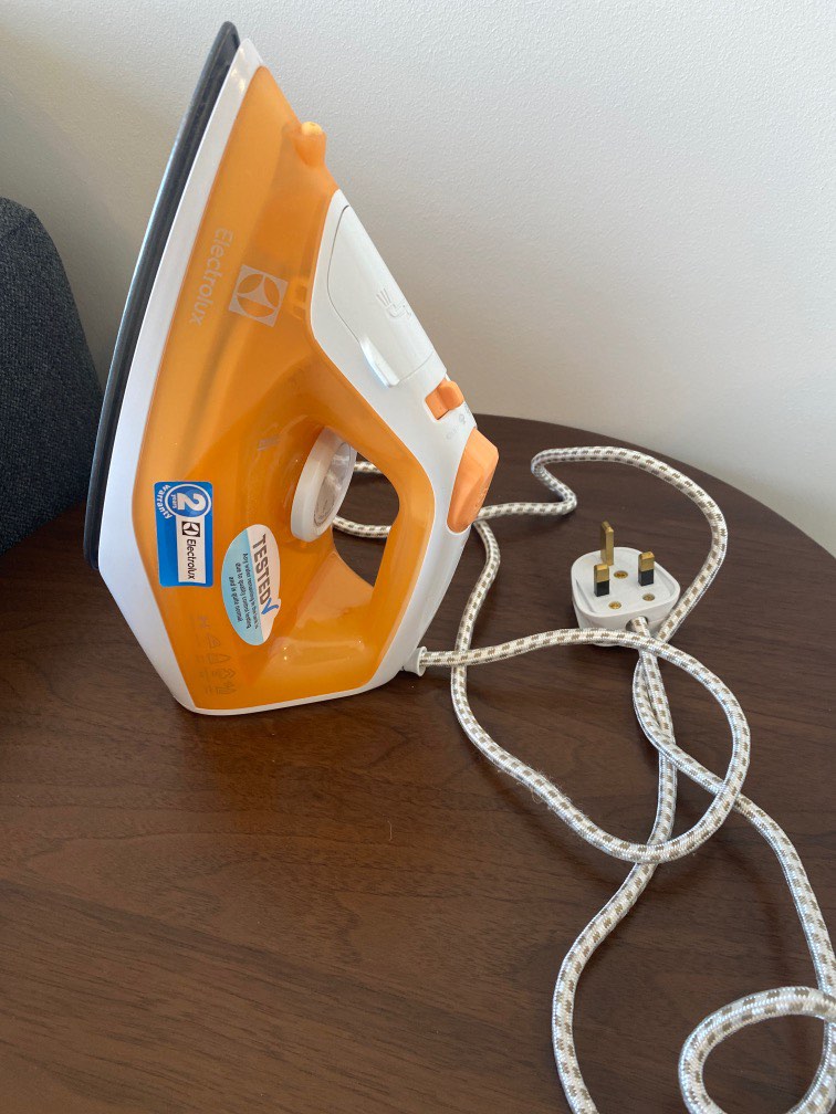 Orange Electrolux iron, TV & Home Appliances, Irons & Steamers on Carousell