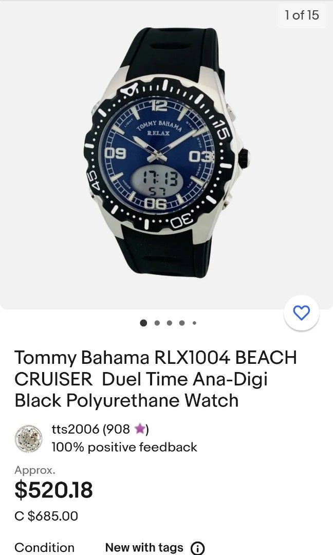 Original tommy bahama relax RLX 1004 Men s Fashion Watches