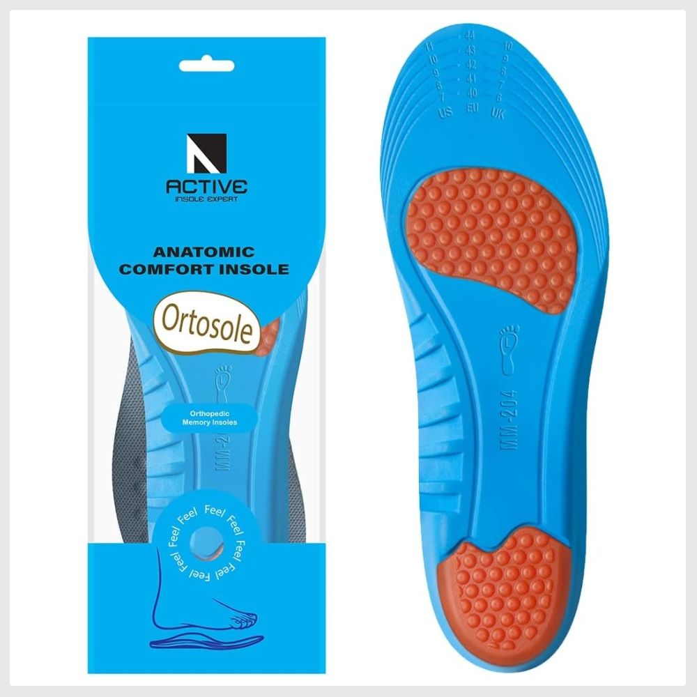 Ortosole Orthopedic Massaging Memory Foam Insoles All Day Shock Absorption Neutral Arch Support Orthotic Insole for Men Shoe Inserts Men s 7 12