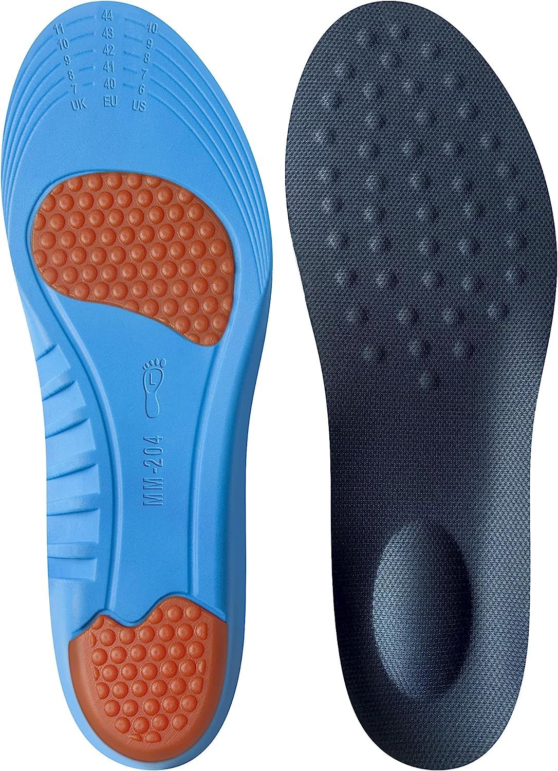 Ortosole Orthopedic Massaging Memory Foam Insoles All Day Shock Absorption Neutral Arch Support Orthotic Insole for Men Shoe Inserts Men s 7 12