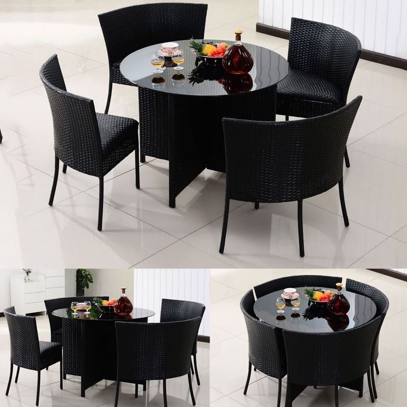 Outdoor rattan tables and chairs High end villa hotel garden