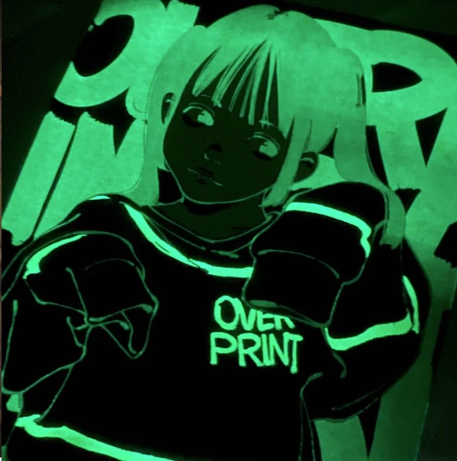 OverPrint POP ART Tee Ver:8 (black) L size, 男裝, 上身及套裝, T