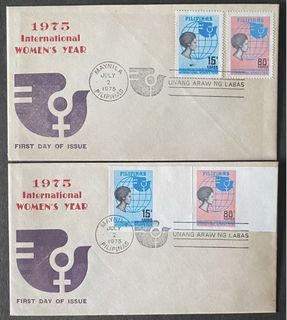 PHILIPPINES 1975 FDC International Women’s Year feat perf & imperf sets