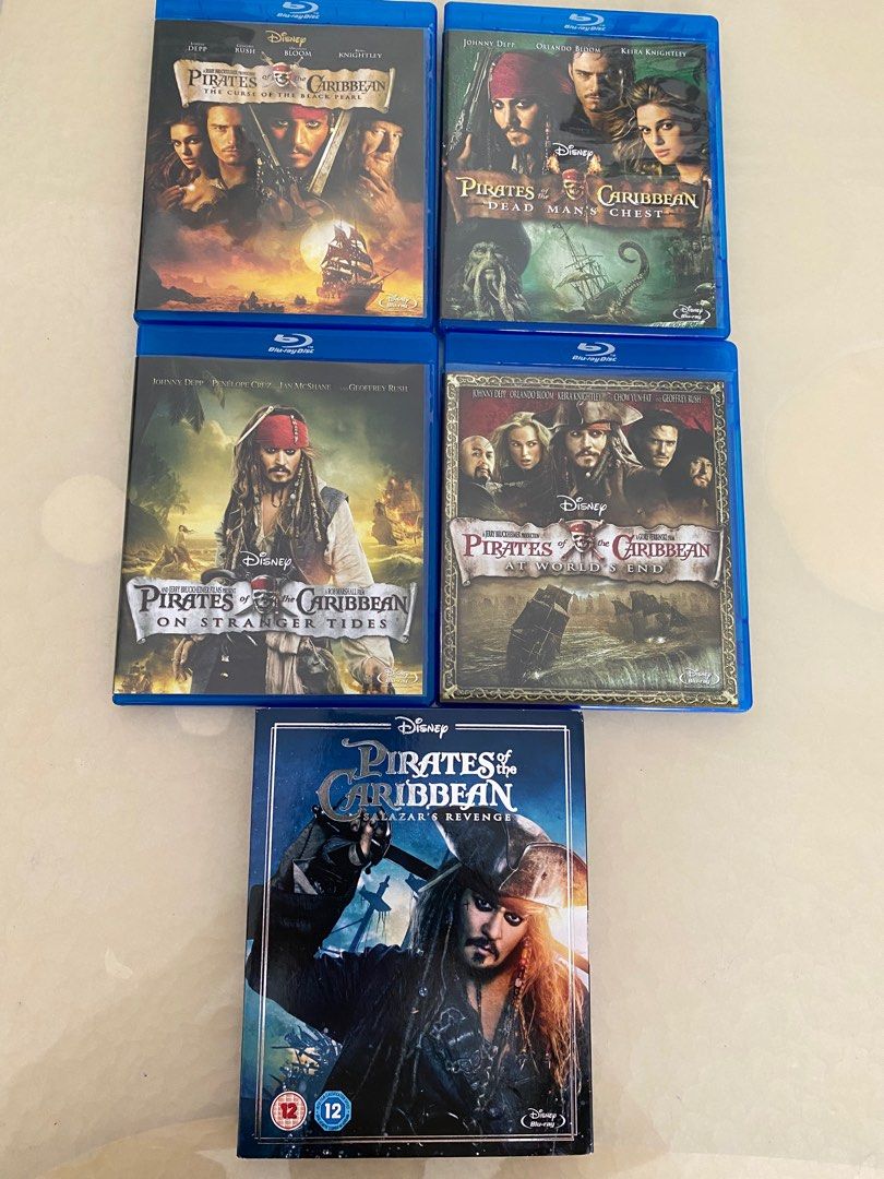 Pirates Of The Caribbean Blu Ray Collection, Hobbies & Toys, Music ...