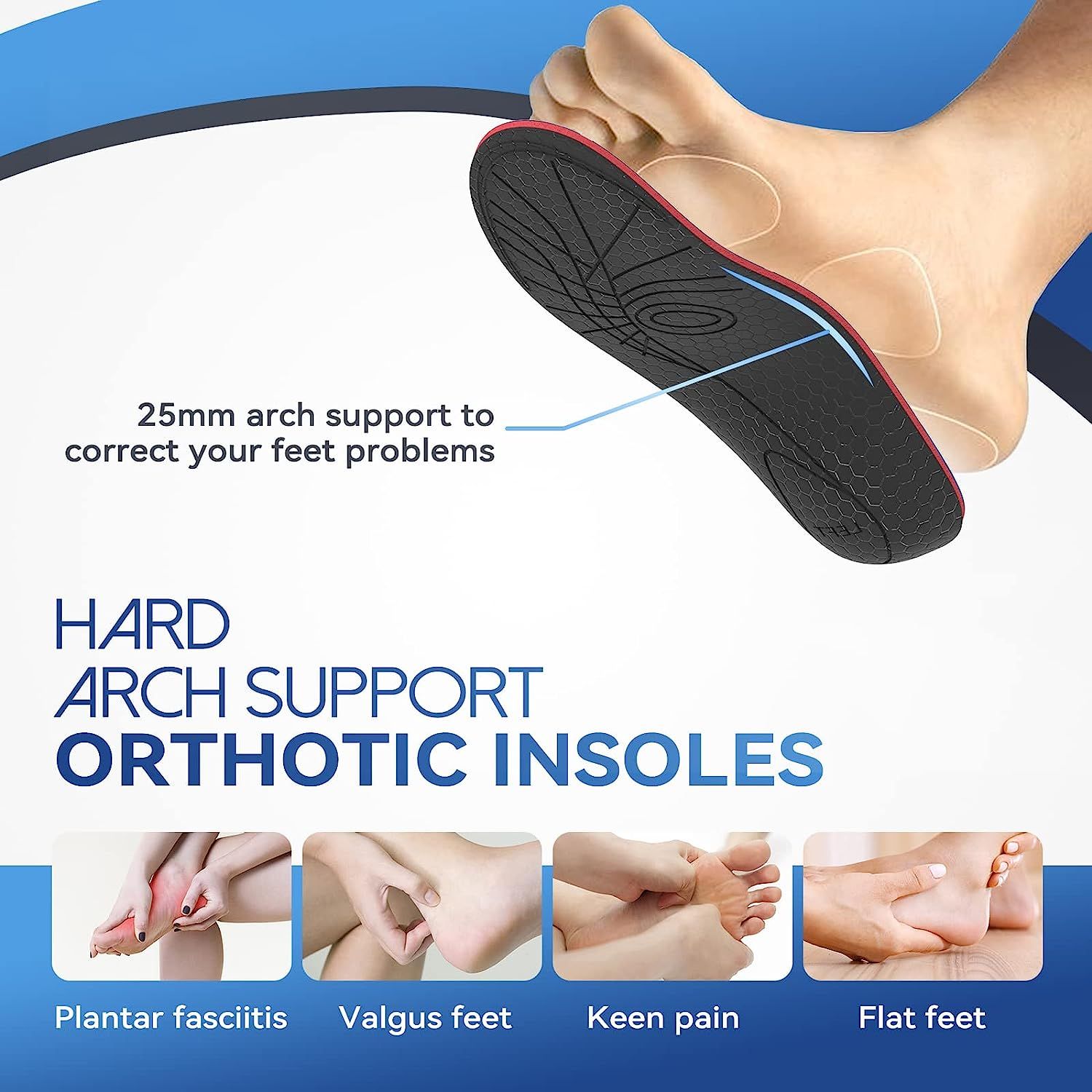 PCSsole Orthotic Arch Support Shoe Inserts Insoles for Flat Feet