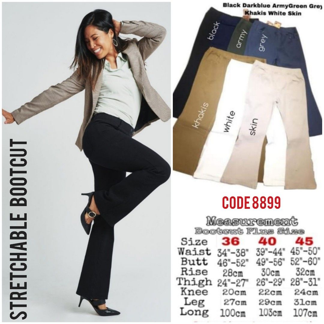 PLUS SIZE STRETCHABLE BOOTCUT PANTS - instock limited!!!