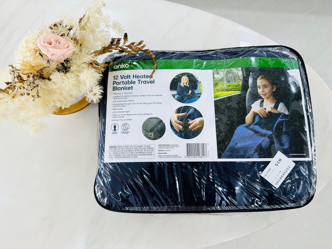Portable travel blanket 12v