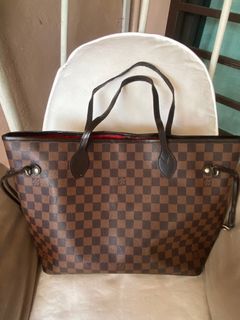 Louis Vuitton Neverfull MM Damier Ebene GHW With Initial S.S