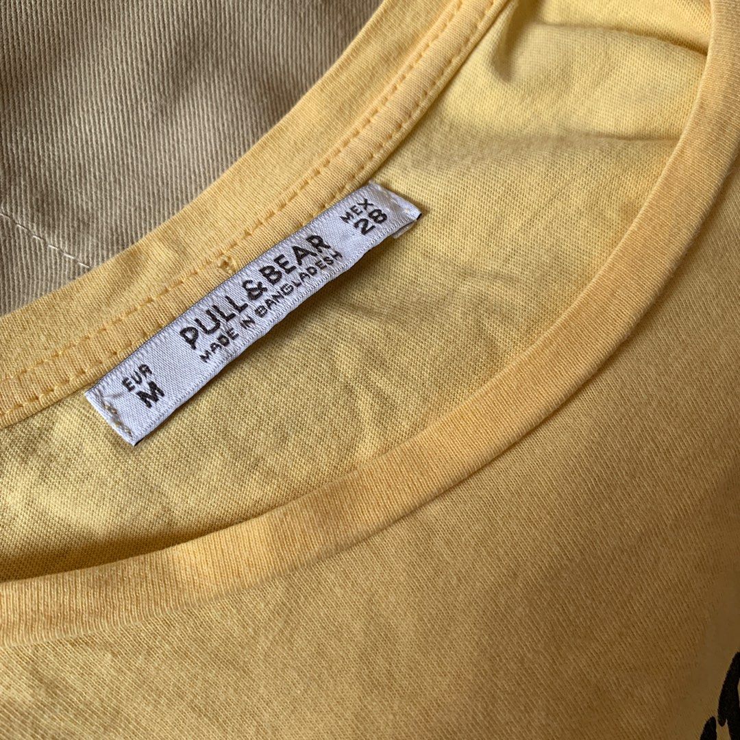 Pull&Bear Graphic Tee (Yellow), Women'S Fashion, Tops, Shirts On Carousell