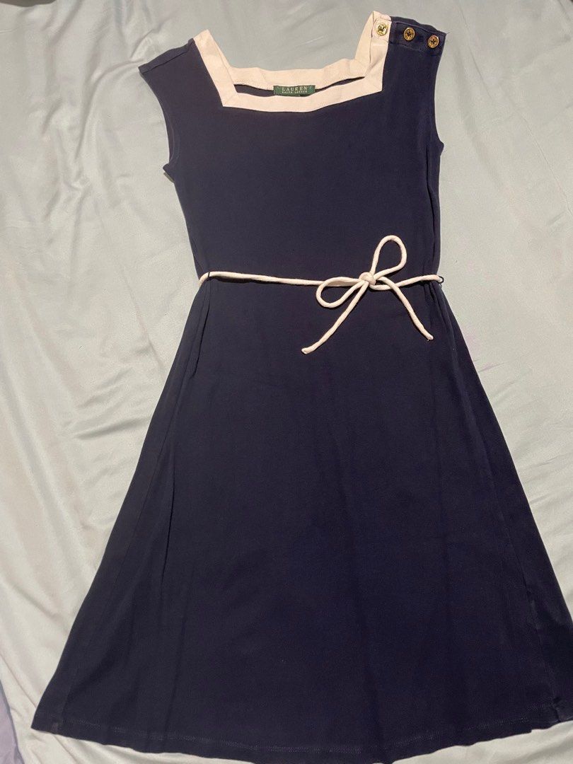 Navy blue dress 2025 with gold buttons