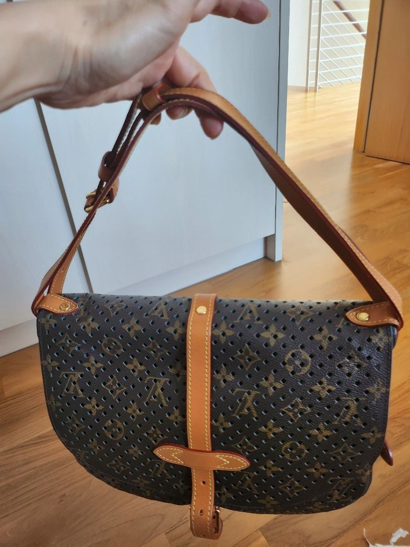 Louis Vuitton Limited Edition Monogram Flore Perforated Saumur Bag