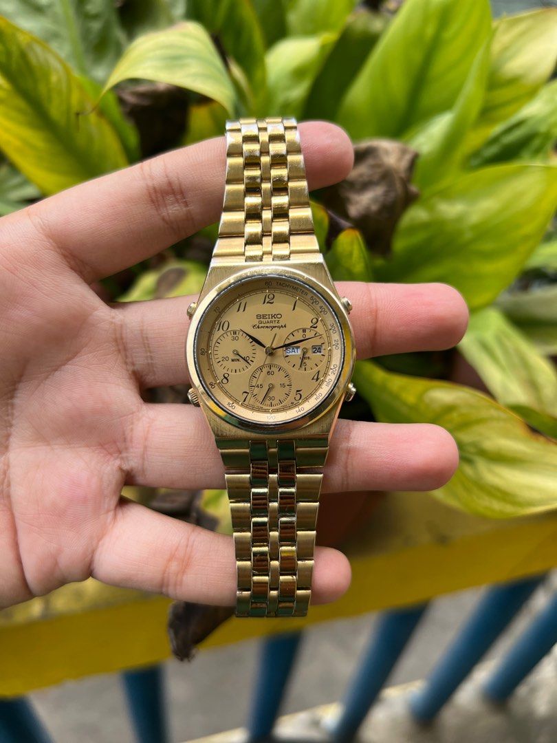 Seiko quartz sales chronograph gold