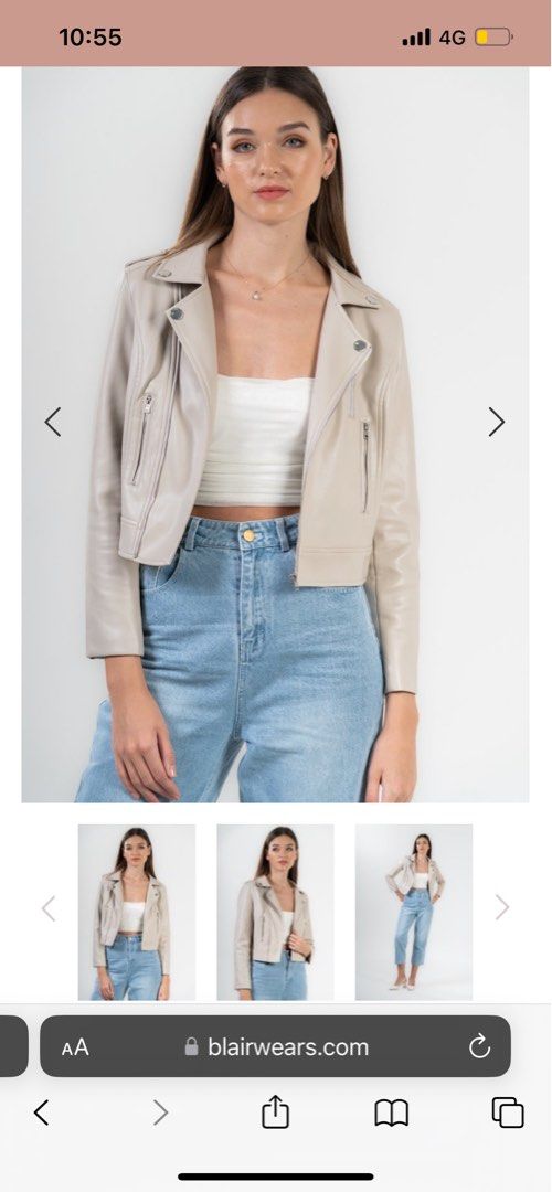 Raven Biker Jacket In Light Taupe
