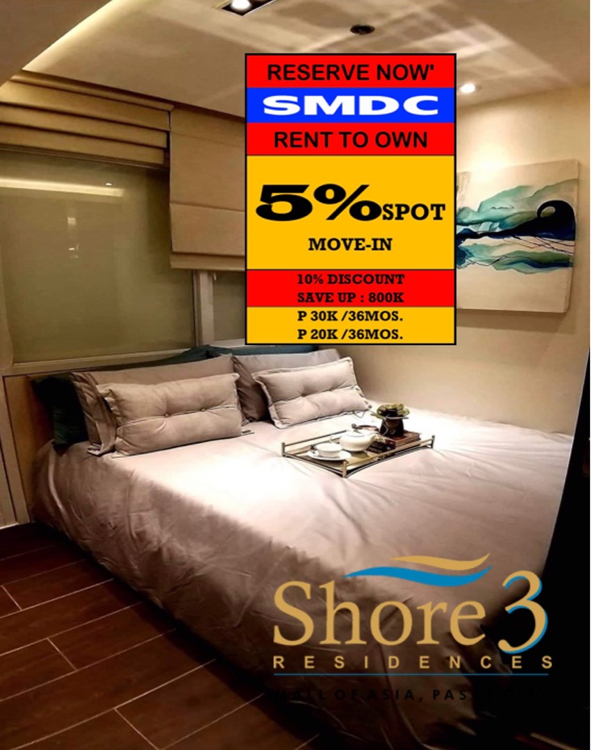 RENT TO OWN Condo in Pasay City ,Mall Of Asia at Shore 3 Residences