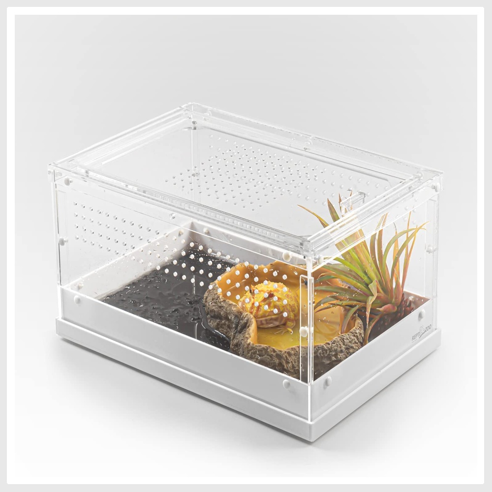 REPTI ZOO Acrylic Reptile Terrarium, Knock Down Patented Reptile