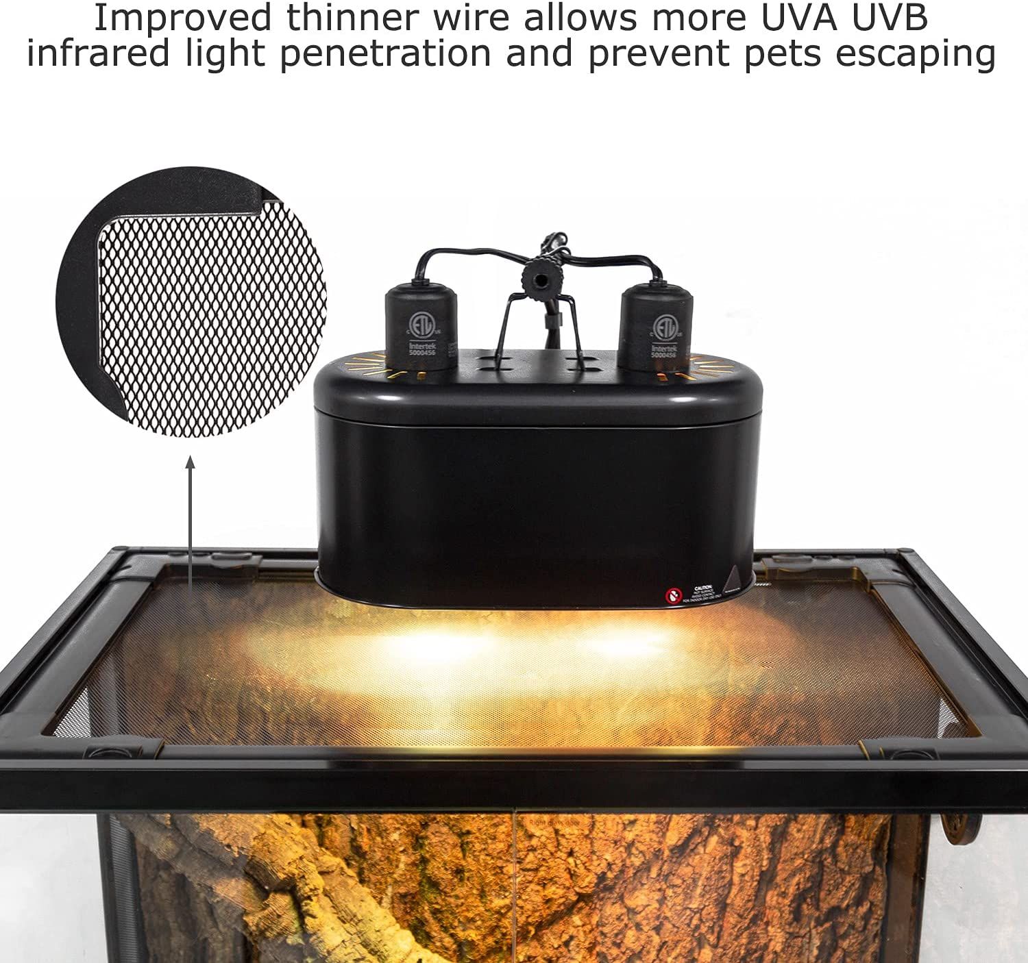 REPTI ZOO Full Glass 20 Gallon Reptile Tank, Front Opening Reptile