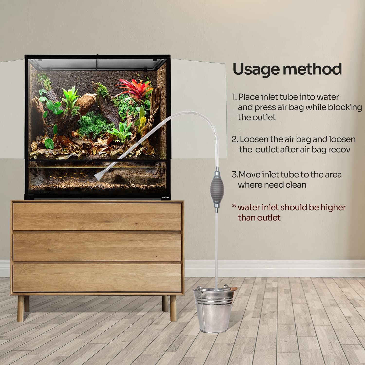 REPTI ZOO Large Reptile Terrarium, Vertical Reptile Tank, Wide & Tall