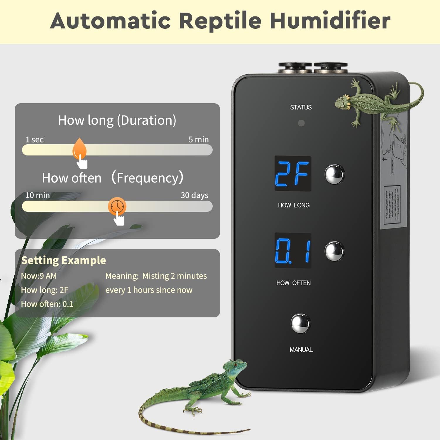 Reptile Humidifiers,Humidity Controller for Reptile Terrariums,Vivarium