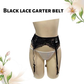 Enny Garter Black Garter Belt, M-L