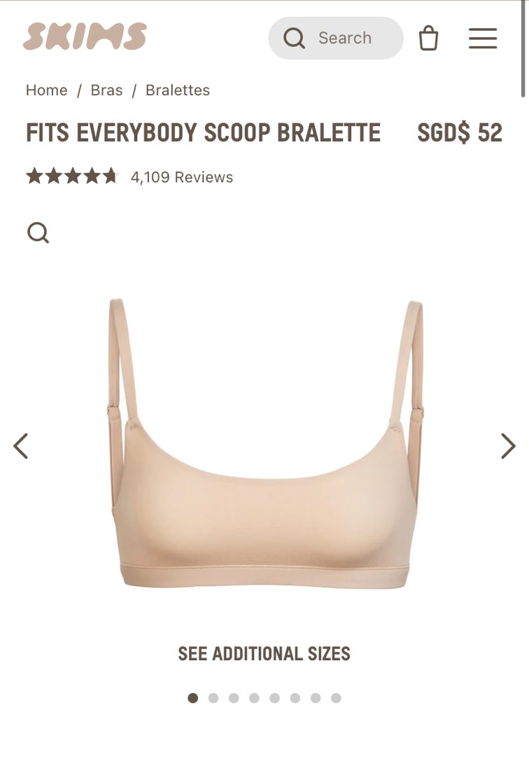 Skims FITS EVERYBODY SCOOP BRALETTE in MICA, Women's Fashion, New  Undergarments & Loungewear on Carousell
