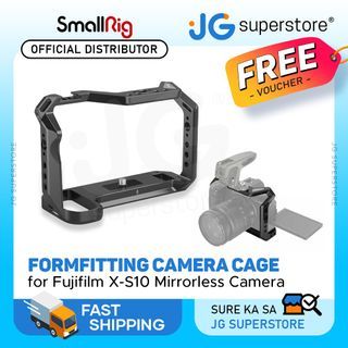 SmallRig Formfitting Camera Cage with Arca-Swiss Plate and NATO Rail, 1/4"-20 Accessory Mounting Threads, 3/8"-16 Holes, Anti-Twist Divots and Integrated Cold Shoe for Fujifilm X-S10 Mirrorless Camera 3087 | JG Superstore