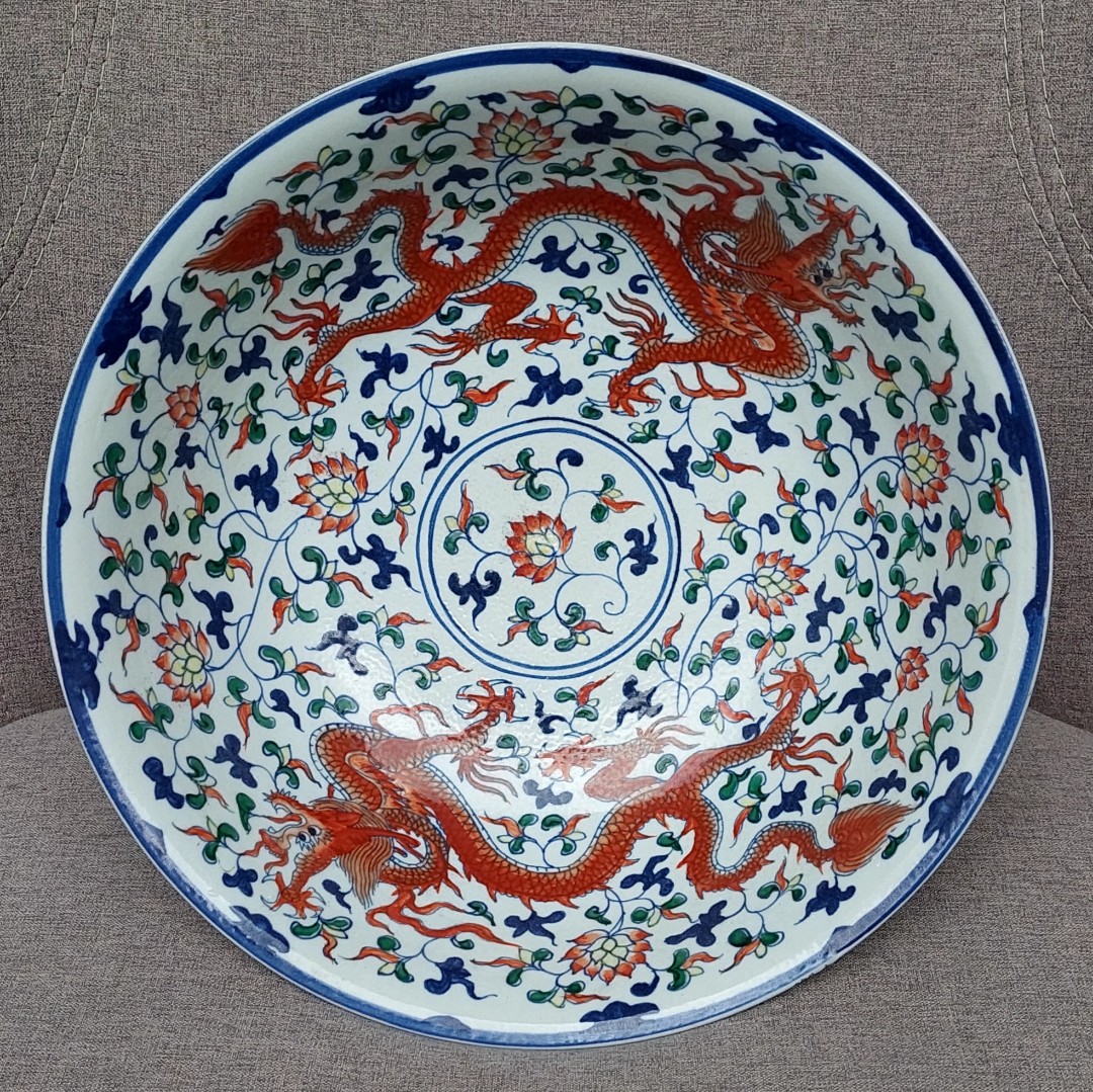 Stembowl ming dynasty dragon pattern on Carousell