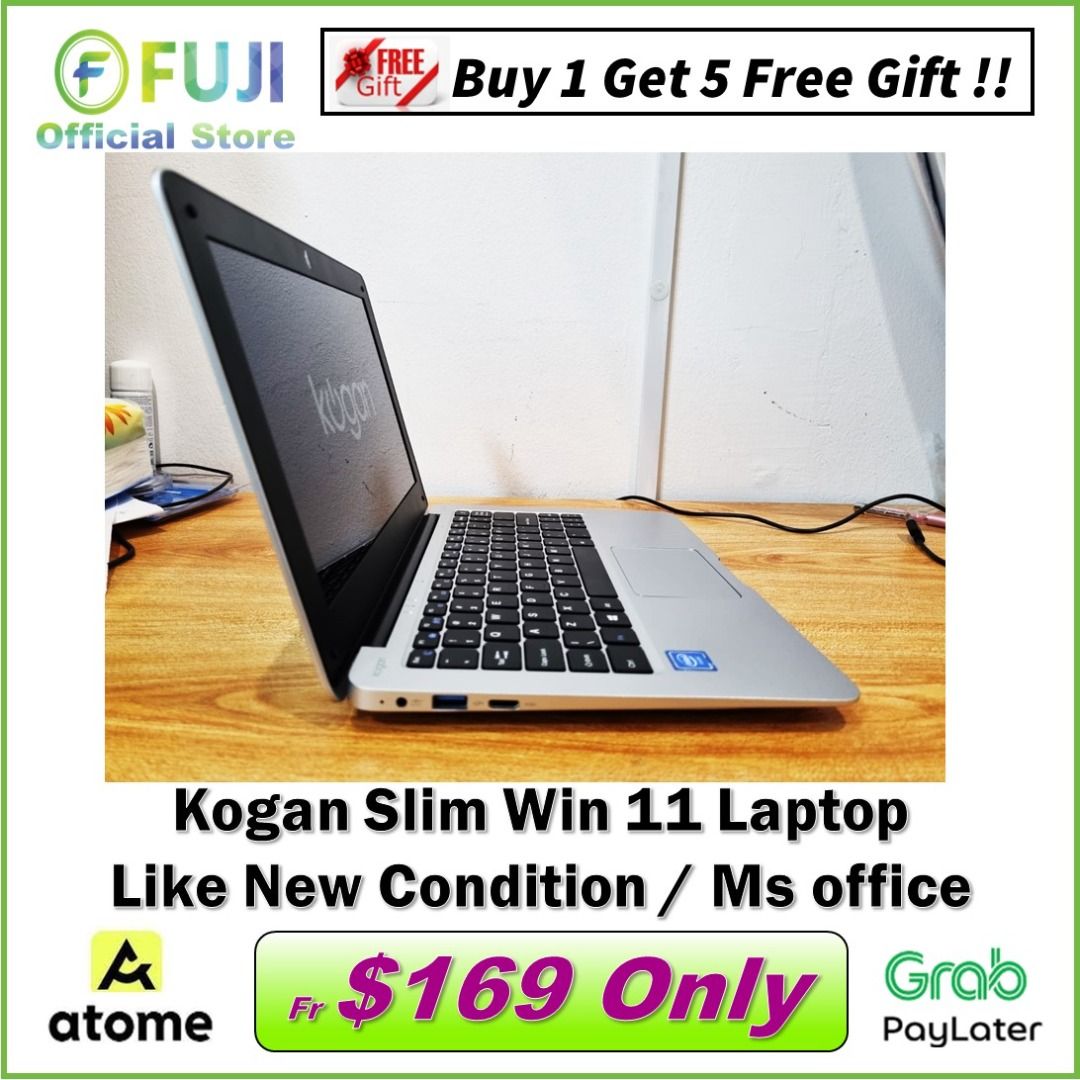 Super Slim Kogan Laptop SSD Drive Windows 11 + Free MS Office Like New Condition