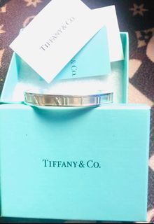 Tiffany&Co Atlas Cuff Bracelet 1995 Sterling Silver Roman Numerals design