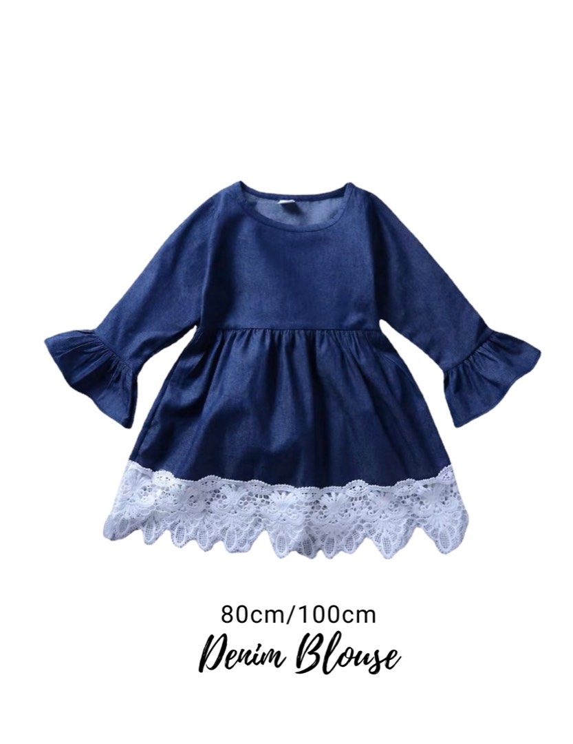Long Sleeve Fringe Denim Dress (2T-5T) – Shea Baby