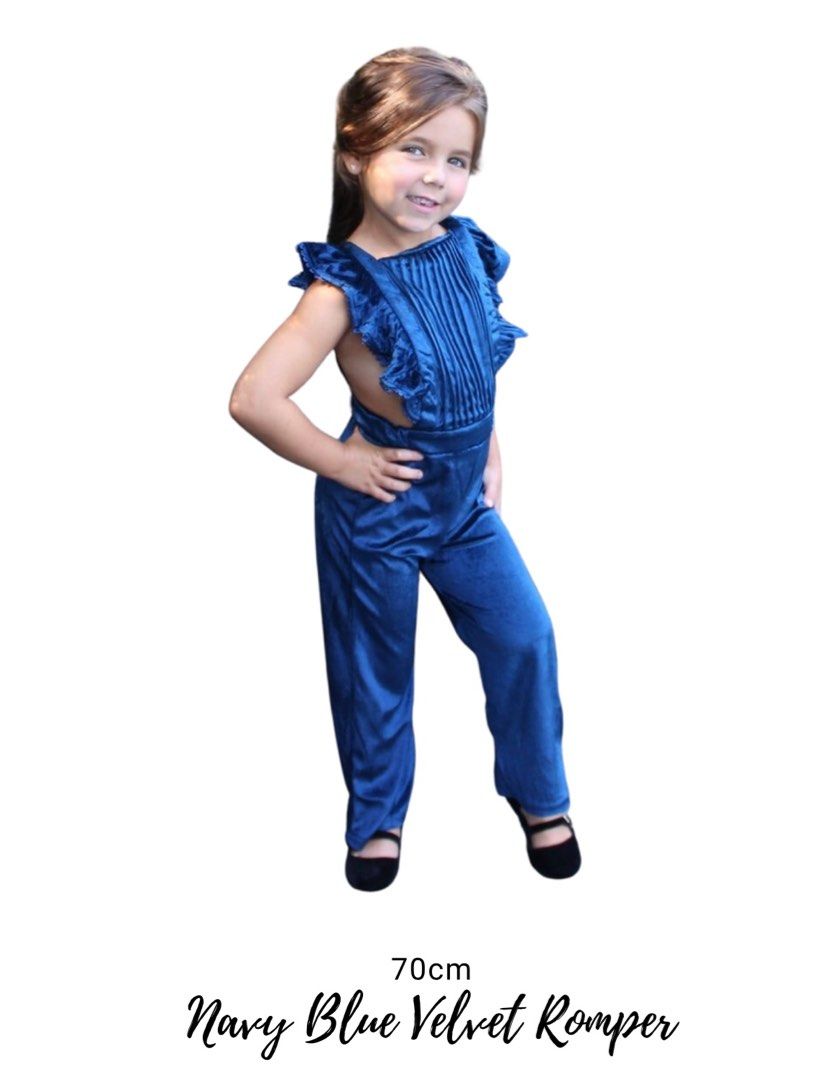 Girls velvet romper deals