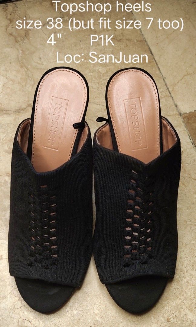 Topshop heels. S-8. 4". (Category: Heels) located in San Juan City. Submitted by manlove.co (Listing ID 1239246183, Image 1). Description: rfs: moving abroad. last price posted.